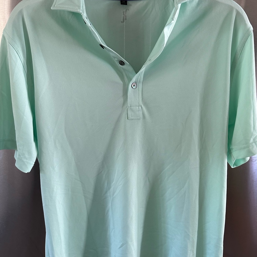 Wharton Mint Polo- Black Quail apparel